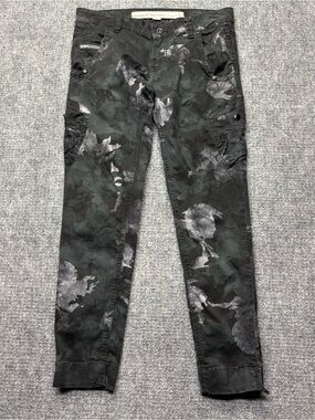 Diesel Cargo Pants Womens 26 (29x26) Black Camo Slim Fit Ankle Zip Low Rise